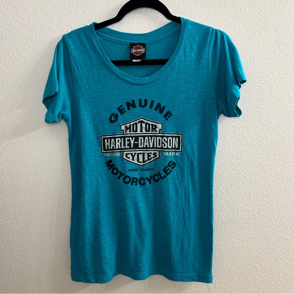 Harley-Davidson Women's Teal Genuine Motorcycles Tee